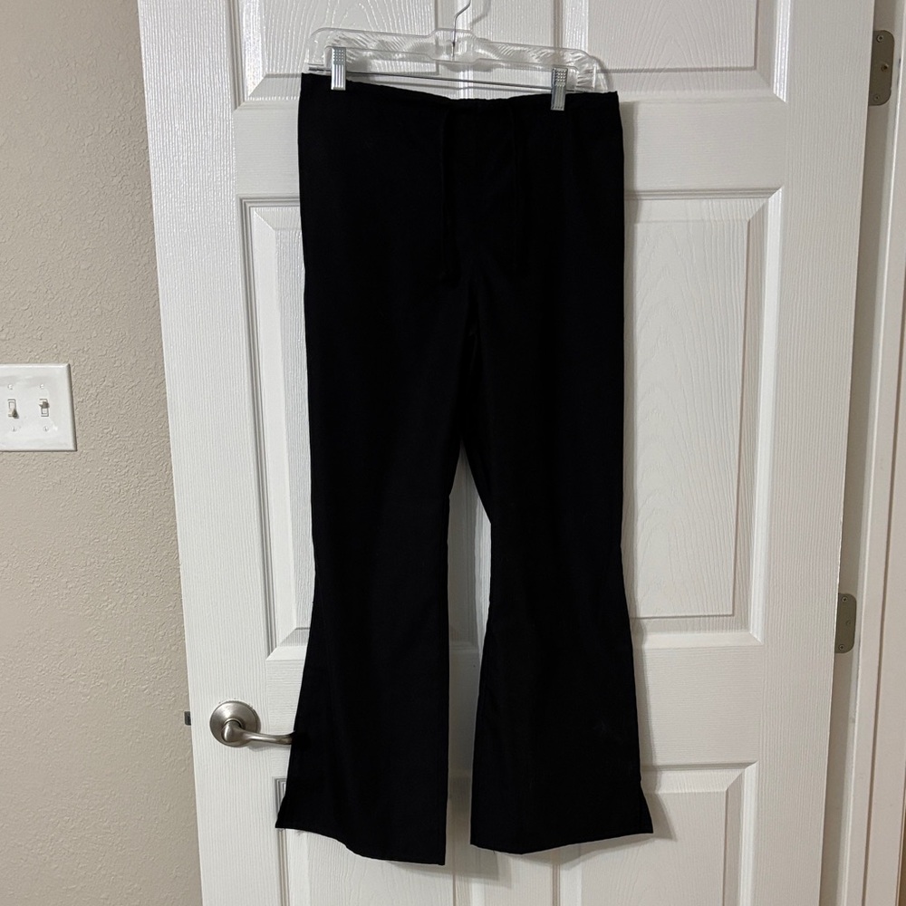 Natural Uniforms Black Boot Cut Scrub Pants side pockets & drawstring Medium